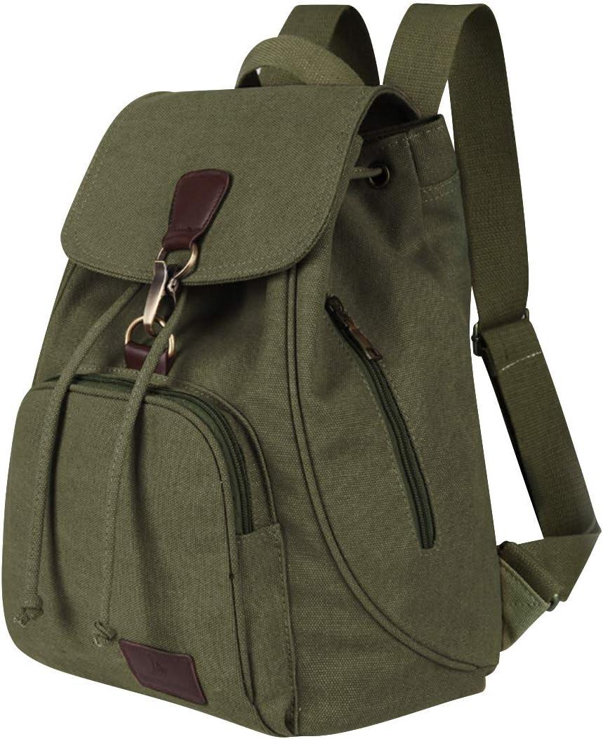 Canvas Fashion Backpacks Purse Casual Outdoor Shopping Daypacks Sports Rucksack Hiking Travel Multipurpose Bag Green
