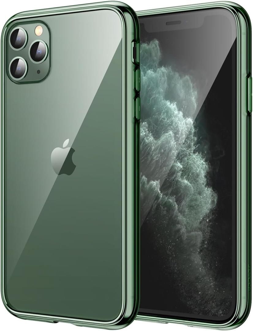 JETech Case for iPhone 11 Pro Max 6.5-Inch, Non-Yellowing Shockproof Phone Bumper Cover, Anti-Scratch Clear Back (Alpine Green) (Alpine Green)