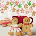 Christmas Gingerbread Man Hanging Swirls 20Pcs Gingerbread Theme Party Decorations Xmas Gingerbread Party Ceiling Swirls Pink Gingerbread Man Hanging Streamers for Winter Holiday Party Supplies