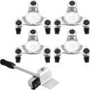 Steel Tri-Dolly Set with Lifter | 4 Pack 6-Inch Furniture Mover Dolly 3 Wheel with 360 Swivel Wheels and Non-Slip Cap for Moving Heavy Furniture Refrigerator Sofa Cabinet