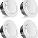 HG Power 6 Inch Vent Cover Adjustable - 4 Pack White ABS Round Ceiling Vent for Living Room, Attic, Bathroom, Kitchen Ventilation, 150mm - Opening Size 5.66"