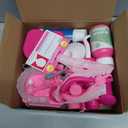 ULOVEME Kids Dentist Play Set Pink with Braces /Removable Teeth /Retainer - Doctor Kit for Toddlers 3-5 - Educational Toys for 4+ Year Old Girls - Pretend Play Toy for Ages 5-7 (Fushia)