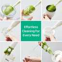 Detachable 5-in-1 Bottle Cleaning Brush Set - Silicone Baby Bottle Brush Cleaner Kit with Nipple Brush, Detail Brush & Straw Brush, Portable Long Handle Bottles Scrubber Cleaning Tool
