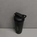 BlenderBottle Strada Shaker Cup Insulated Stainless Steel Water Bottle with Wire Whisk, 24-Ounce, Black