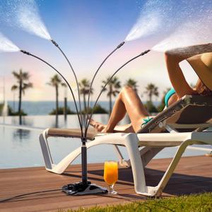 Standing Misters for Outside Patio: Portable Misting System for Cooling Outdoor - 26.5Ft Stand Misting Line with 31.5 Inch Height Water Mister for Yard Garden BBQ Party Pool Water Playing Sprinklers
