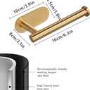 Toilet Paper Holder Self Adhesive Roll Holder Wall Mount for Bathroom and Washroom No Drilling SUS304 Stainless (Brushed Gold, 2)