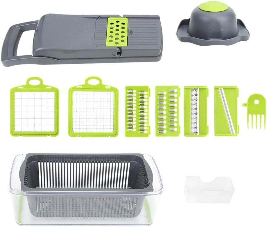 Multi-function Chopper Dicing Grater, Manual Potato Slicer Vegetable Fruit Cutter Peeler Carrot Grater Dicer Kitchen Tools