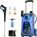 Electric Pressure Washer 4800PSI-Max 2.9GPM Pressure Washer with 25 Foot Hose, 16.4 Foot Power Cord, Soap Tank Car Wash Machine Yellow Ideal Cleaning for Patio (Blue)