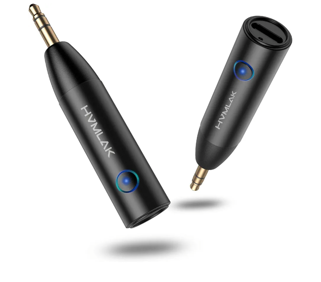 Bluetooth 5.4 Car Aux Adapter with Enhanced Microphone, 3.5mm Jack for Car Home Stereo, USB-C Charging, Sturdy Case, 1 Piece