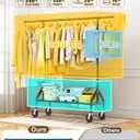 Heavy Duty Clothes Rack Load 520LBS, Adjustable Rolling Clothing Rack with Sturdy Wheel, Metal Industrial Closet Garment Racks for Hanging Clothes Coat, Portable for Bedroom, Laundry Living Room