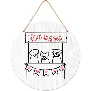 Valentines Day Door Decorations, Valentine Sign for Front Door Indoor Outdoor Porch Wall Decor, Valentine's Day Hanger for Dog Lovers Party Decoration - B04