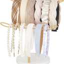 Dahey Headband Holder Organizer Metal 2-Tier Hair Hoop Display Stand Headband Organizer Storage Hair Ropes Accessories Bracelets Bangles Bedroom College Dorm Decor for Girls Women, Gold