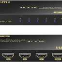 4K HDMI Splitter 1 in 4 Out, HDMI Splitter 1 Input 4 Output Support 4K 60Hz Full HD 1080P and 3D, Compatible with Xbox PS3/4 Roku Blu-Ray Player