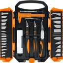 34pcs Large Exacto Knife set Deluxe Craft Precision Knife Set Include 3pcs Craft Knives with Anti-Slip Rubber Grip, 25pcs Different Blades, 2pcs Needles, Sharpening Stone, Screwdriver (Orange)