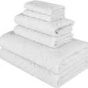 Nine West - Luxury 6 Piece Towel Set, Made with 100% Turkish Cotton, Highly Absorbent & Comfy, Includes 2 Bath Towels, 2 Hand Towels & 2 Washcloths | (White)
