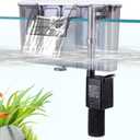 AQQA Quiet 30-50 Gallon Fish Tank Filters - Auto Start Hang on Back Aquarium Filter, Adjustable Flow, Deodorization Decontamination Filter System AQ168 (8W 200GPH)