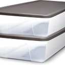 HOMZ 2-Pack Snaplock, Small Clear Plastic Storage Organizer Bins w/ Lids, 28 Quart, Gray - Stackable Container Boxes for Bedroom, Bathroom, Garage, and Office Organization