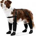Dog Boots with Adjustable Suspender, Anti-Slip Dog Shoes, Waterproof Paw Protector for Rainy, Snowy, Hot Pavement, L