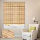 LUCKUP Cordless Bamboo Roman Shades, Roll Up Blinds for Indoor Windows, Light Filtering UV Protection Natural Bamboo Shades, Easy to Install for Home & Office, 24" W x 64" L, Natural