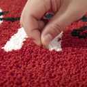 Red Merry Christmas Bath Mat for Bathroom Decorations 16W x 24L Winter Snowflake Cute Seasonal Xmas Bathroom Mat Non Slip Washable Microfiber Shaggy Absorbent Christmas Bath Rug