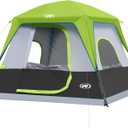 UNP 2/4/6/8 Person Tent, Portable Cabin Tent, Camping Tent 4-Person Easy Set Up, Waterproof with Top Rainfly for Outdoor Camping/Hiking (Fluorescent Green)