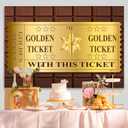 7x5ft Golden Ticket Backdrop Chocolate Factory Backdrops Candy Party Photo Booth Props Birthday Party Background Holiday Party Supplies Photo Props YUNBYC356