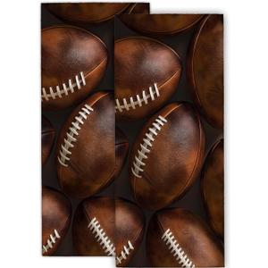 Football Hand Towel for Bathroom 2 Pack,Soft Microfiber Polyester Face Towels Soft Absorbent for Spa Bath Gym Kitchen,Sport Hand Towels Set Decorative Hotel Decor Gifts,14.5x28 Inch