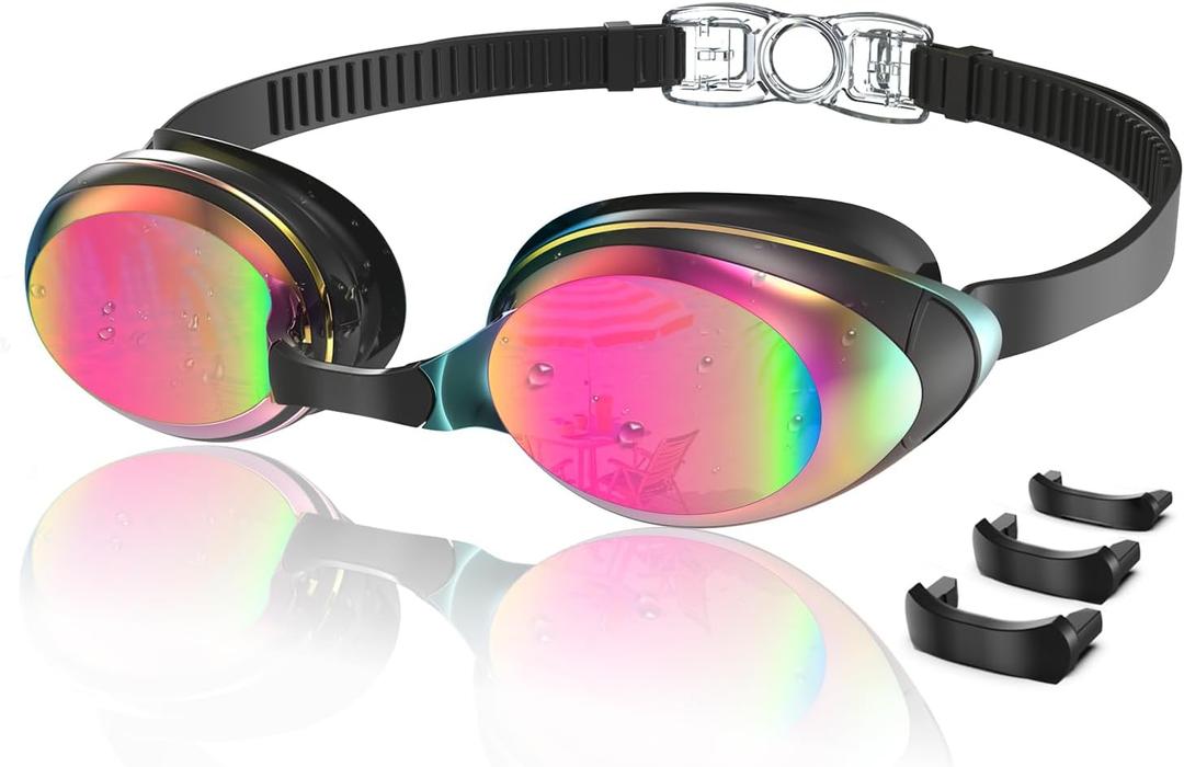 Aegend Flat Lens Swim Goggles, Anti-Fog Swimming Goggles, No Leak Anti-UV Pool Goggles for Adult Men Women Youth