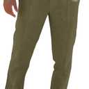 Runcati Mens Casual Pants Elastic Waist Cotton Linen Pants Pleated Loose Fit Lightweight Beach Yoga Trousers, L