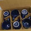 GBhome 16oz Coffee Mugs Set of 6, Large Ceramic Coffee Mugs for Man, Woman, Dad, Mom, Modern Coffee Mugs Set with handle for Tea/Latte/Cappuccino/Milk/Cocoa. Dishwasher&Microwave Safe,Matte Blue