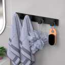 PMMASTO Coat Rack Wall Mount, Coat Hooks Wall Hooks for Hanging, Stainless Steel Coat Hanger Towel Hooks for Bathrooms, Coat Rack Hat Rack (Black 4 Hooks, 1 Pack)