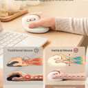 Ergonomic Vertical Wireless Mouse, 57 Natural Handshake for Wrist Pain Relief, Rechargeable 2.4G USB Computer Mouse, Quiet Click, 800/1200/1600 DPI, for Laptop PC Mac, Small/Medium Hands (Beige)