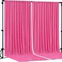 Hot Pink Backdrop Curtain 2 Panels-Wrinkle-Free Polyester Photography Drapes for Wedding Party Photo Background Decorations- 8 X10FT (Hot Pink)
