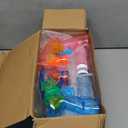 6 Pcs Bubble Gun Shooter LED Light up(no Batteries Needed), Wind up Operated Bubbles Blaster Blower with Bottle Solutions, Bubble Blowing Toy kit for Kid Boy and Girl Outdoor Summer Game Party Favor