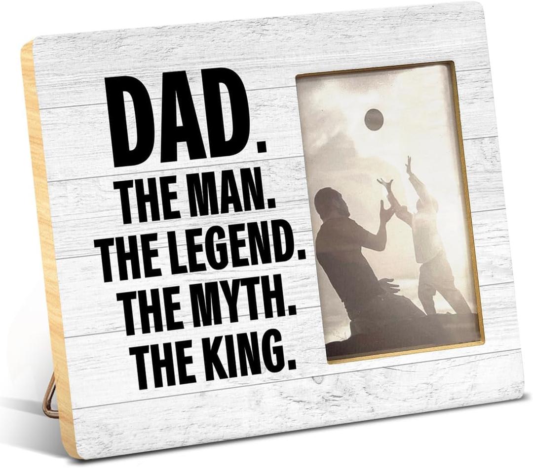 Yuzi-n Dad Gift From Son Daughter, Best Father Gifts, Meaningful Gift for Daddy, Dad Wood Picture Frame for 4x6 Inches Photo