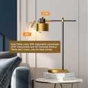 OYEARS 22.2 Modern Industrial Desk Lamp for Reading LED Metal Table Lamp Light for Office Bedroom Study Room Living Room Nightstand Bedside Lamps Gold and Matte Black Accent Finish (Bulb Included)