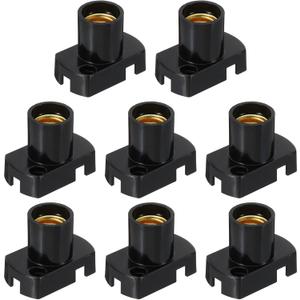PATIKIL E12 Base LED Bulb Lamp Holder, 8 Pcs Heat Resistant Plastic Screw-in Light Socket for Garage, Outlet, Basement, Black