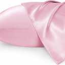 Bedsure Satin Pillowcase 2 Pack Similar to Silk Pillow Cases Standard Size, Pillow Case for Sleeping Women with Envelope Closure, Gifts for Women Men, Pink, 20x26 Inches, 2pcs