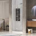 32" W 72" H Bifold Shower Door, Semi - Frameless Folding Bathroom Glass Shower Doors, SGCC Certified 1/4" (6mm) Clear Tempered Glass Door for Small Space, Reversible Installation, Brushed Nickle
