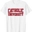Retro Vintage Catholic Athletic Sports Tee Men Women T-Shirt (White, M)