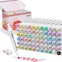 Arrtx ALP 66 Color Pastel Markers Alcohol Markers, Fine and Chisel Tip, suitable for Painting, Coloring Drawing, Sketching, Illustrations Alcohol Based Markers, Artist Pens