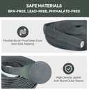 25ft Non-Expanding Garden Hose  Ultra-Light, Kink-Free, High-Pressure, Abrasion-Resistant, Durable, All-Weather, Eco-Friendly, Black&Gray