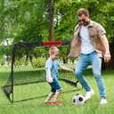 Kids Soccer Goals for Backyard Set - 2 of 4' x 3' Portable Soccer Goal Training Equipment, Pop Up Toddler Soccer Net with Soccer Ball, Soccer Set for Kids and Youth Outdoor Games, Sports, Play, Black