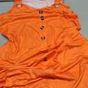 BEAGIMEG Women's Sexy Bodycon Sleeveless Ruched Mesh Club Party Midi Dress (Medium, Orange)