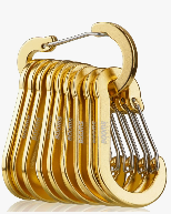 Booms Fishing CC5 Multi-Use Carabiner Clips, 10 Pack 2.7" Small Caribeener Clips, Mini Keychain Caribeaner Clip, Aluminum D Ring Carabiners, Assorted Colors