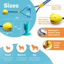 Double Suction Cup Dog Toys Set For Aggressive Chewers 100% Rubber (3 In 1), Teeth Cleaning Toothbrush Toy Stops Plaque & Tarter, Cherry Blossom Waste Bag Dispenser Bonus, Tug Of War Toy For Dog's IQ