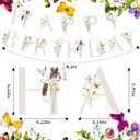 Wildflower Banner, Baby in Bloom Happy Birthday Banner for Baby Shower Decor Women Girls Floral Birthday Party Decorations Favors Supplies.