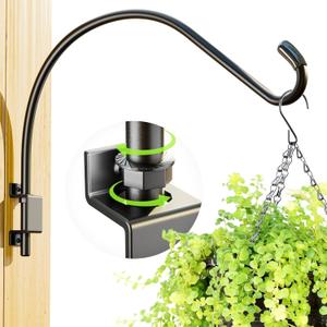 16 Inch Swivel Plant Hanger: Plant Hangers Outdoor, Heavy Duty Hook for Bird Feeder, Plant, Flower Basket, Lantern, Wind Chime & More - Versatile Hanging Brackets Outdoor/Indoor Use Up to 22LB