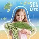 Niuniu Daddy 20" | 3.3 Pound Weighted Sea Turtle Stuffed Animals for Kid, Fluffy Weighted Sea Turtle Plush Toy for Toddler Teen Adult, Large Green Plushies Pillow with Soft Fur for Christmas Birthday