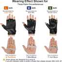 Fingerless Driving Gloves PU Faux Leather Outdoor Sport Half Finger Glove for Men Women Teens (S)